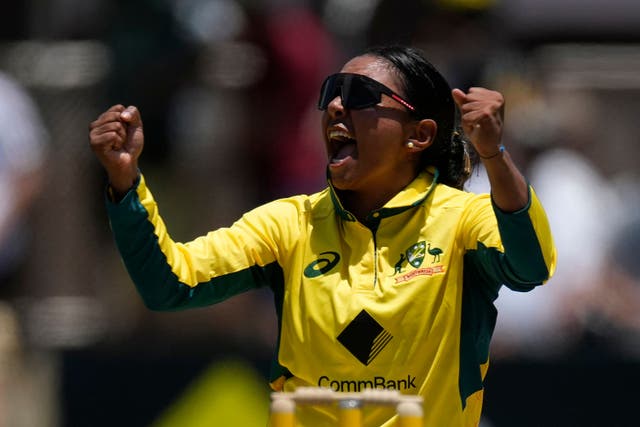 Australia’s Alana King took four for 25 in a 21-run ODI win over England (Rick Rycroft/AP)