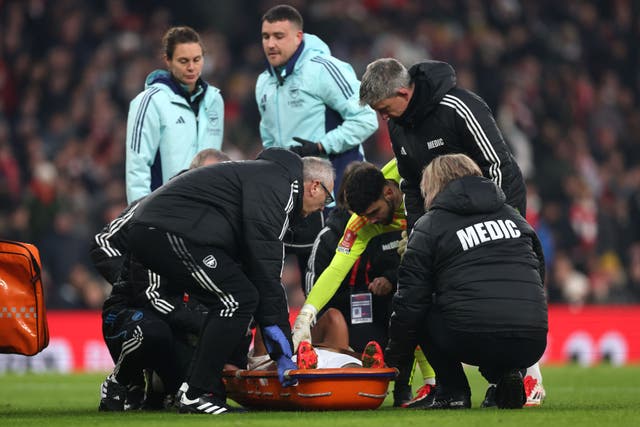 <p>Gabriel Jesus suffered the injury against Manchester United  </p>