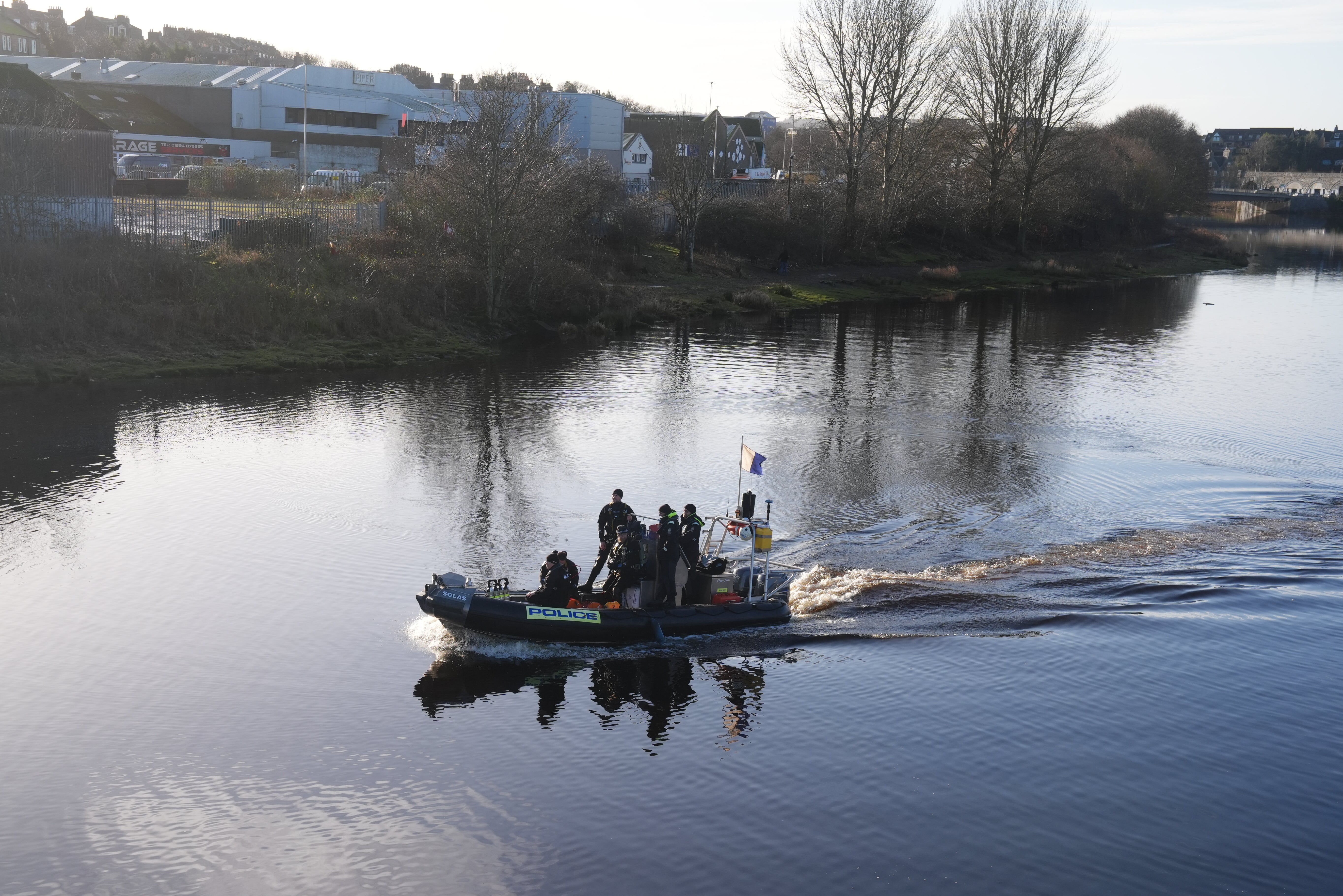 Police scour the River Dee in Aberdeen on Tuesday