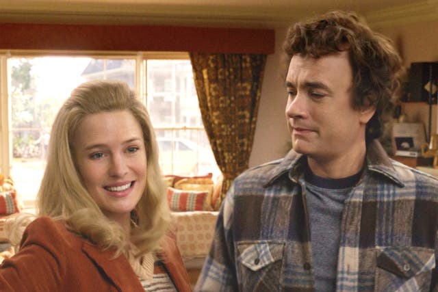 <p>Uncanny valley: Robin Wright and Tom Hanks in ‘Here’ </p>