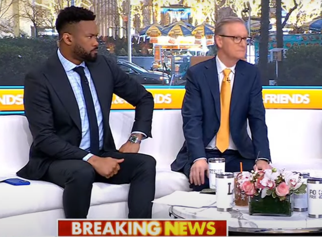 <p>Fox and Friends co-hosts Lawrence Jones and Steve Doocy on air on Tuesday January 14 2025</p>