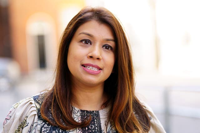 Tulip Siddiq MP talks to the media after attending a meeting with then prime minister Boris Johnson alongside Nazanin Zaghari-Ratcliffe, her husband Richard Ratcliffe and daughter Gabriella, at 10 Downing Street (Victoria Jones/PA)