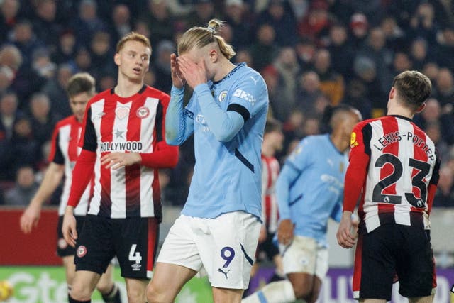 <p>Man City threw away more points late on against Brentford </p>