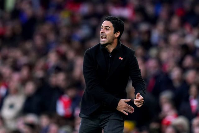 Arsenal manager Mikel Arteta wants the Emirates to be in full voice on Wednesday (John Walton/PA)