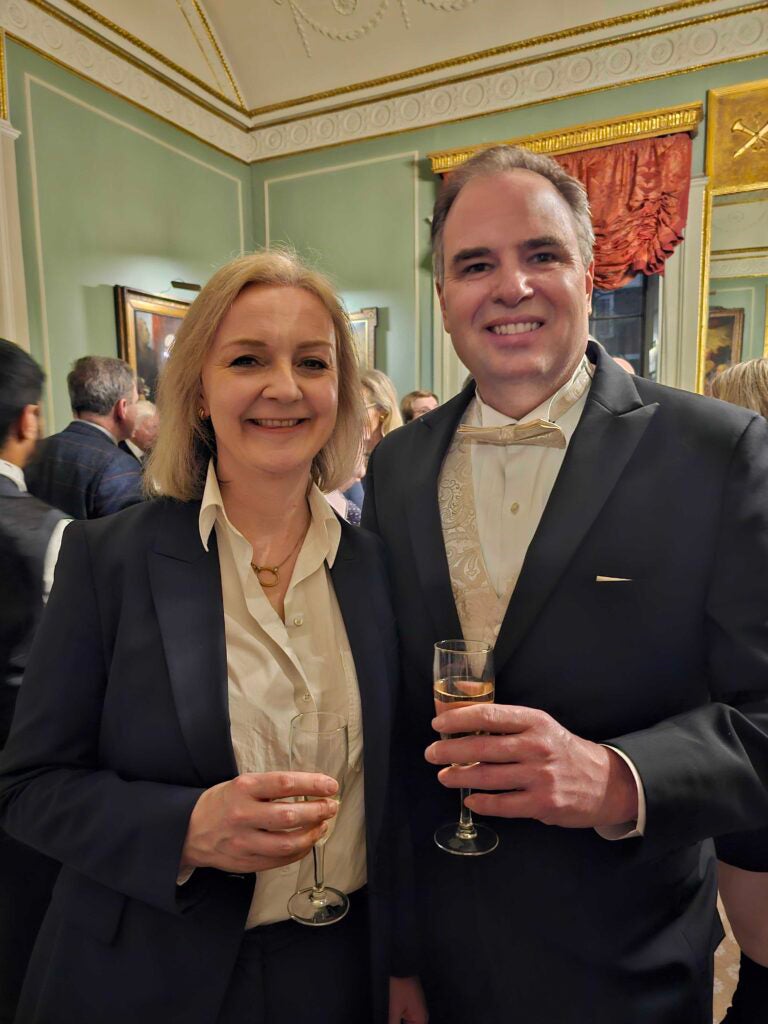 Liz Truss with James Taylor, president of Heartland