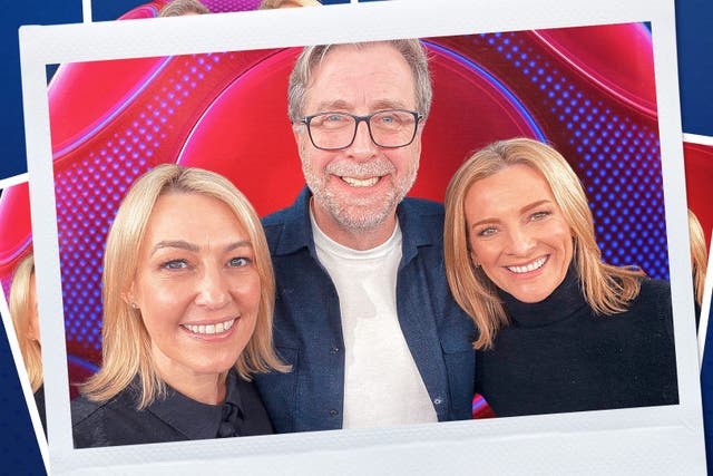 Kelly Cates, Mark Chapman and Gabby Logan, who have been announced as new Match Of The Day presenters (BBC/PA)