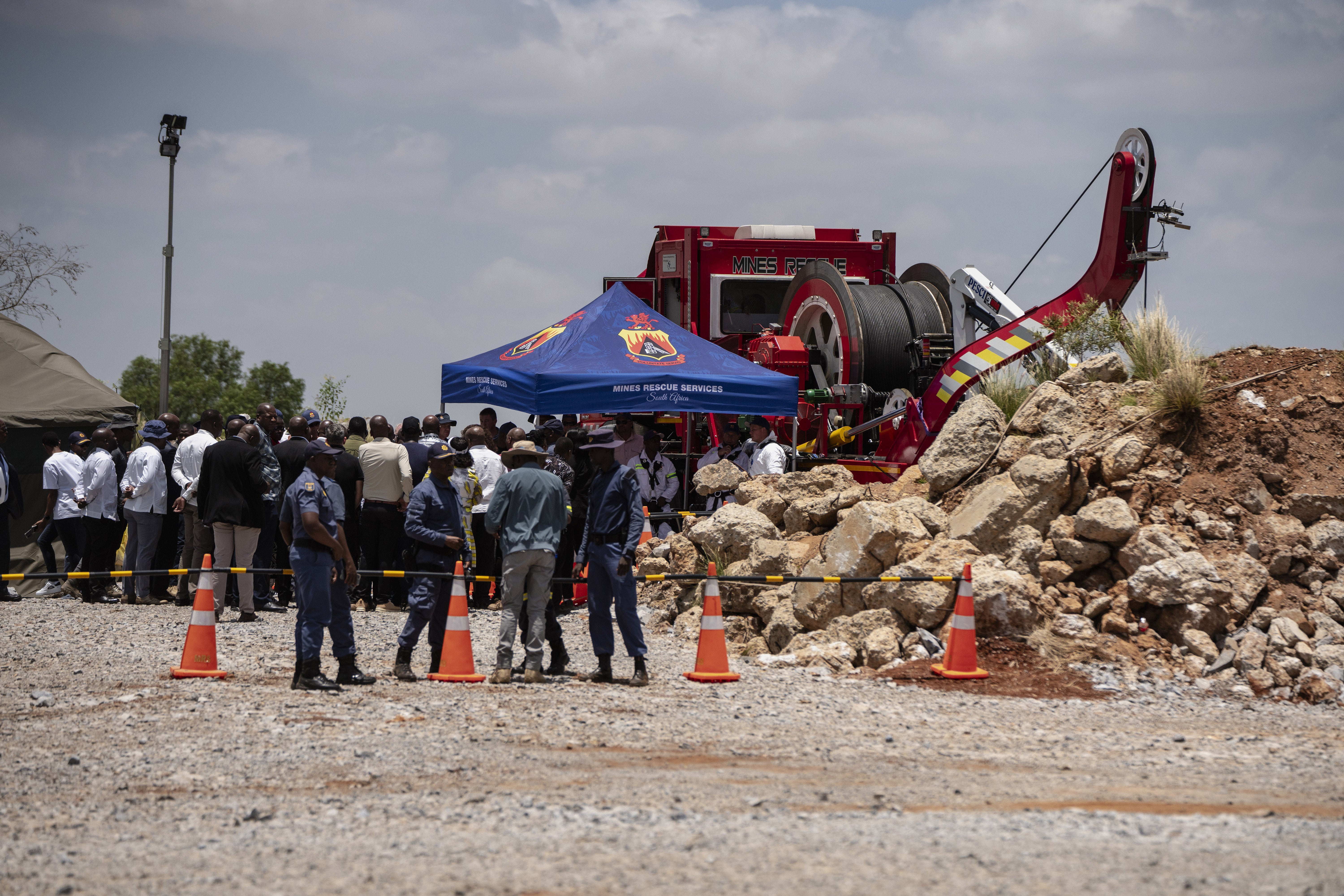 The government of the Republic of South Africa launch a rescue operation to extract the illegal workers at the abandoned Stilfontein mine in North West, South Africa