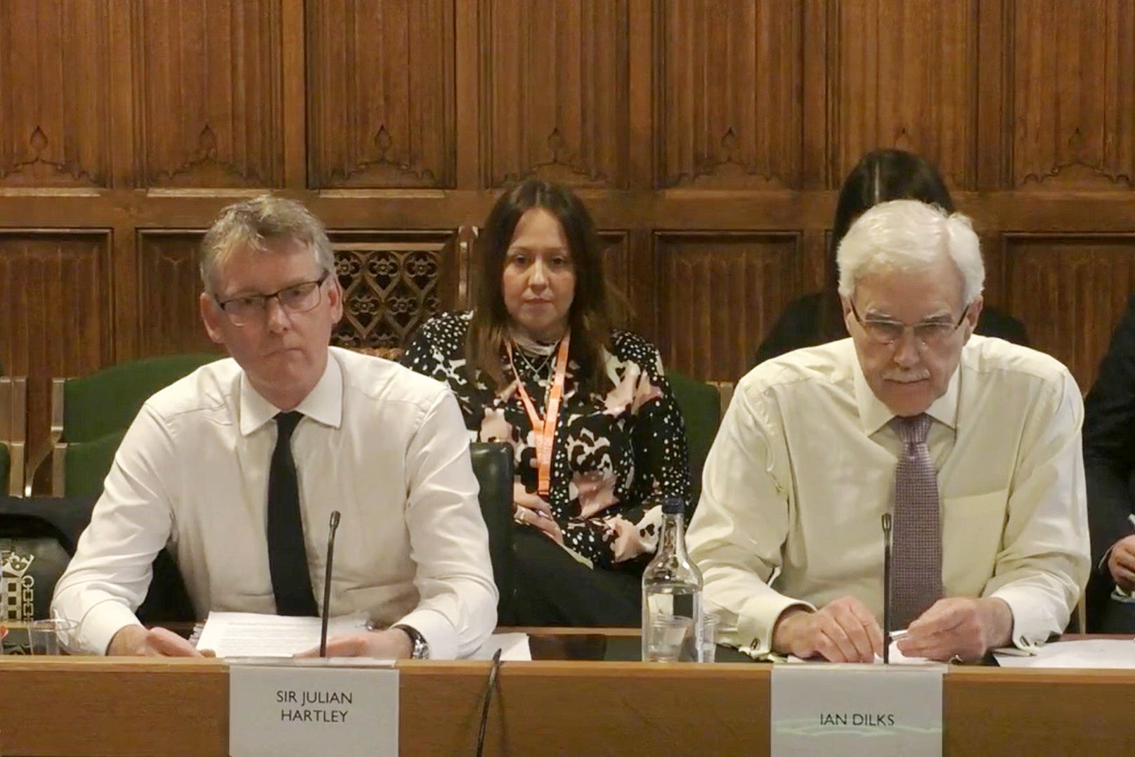 Chief executive of the Care Quality Commission (CQC) Sir Julian Hartley (left), and chairman of the CQC Ian Dilks appearing before the Health and Social Care Committee in the House of Commons, London (House of Commons/UK Parliament/PA)