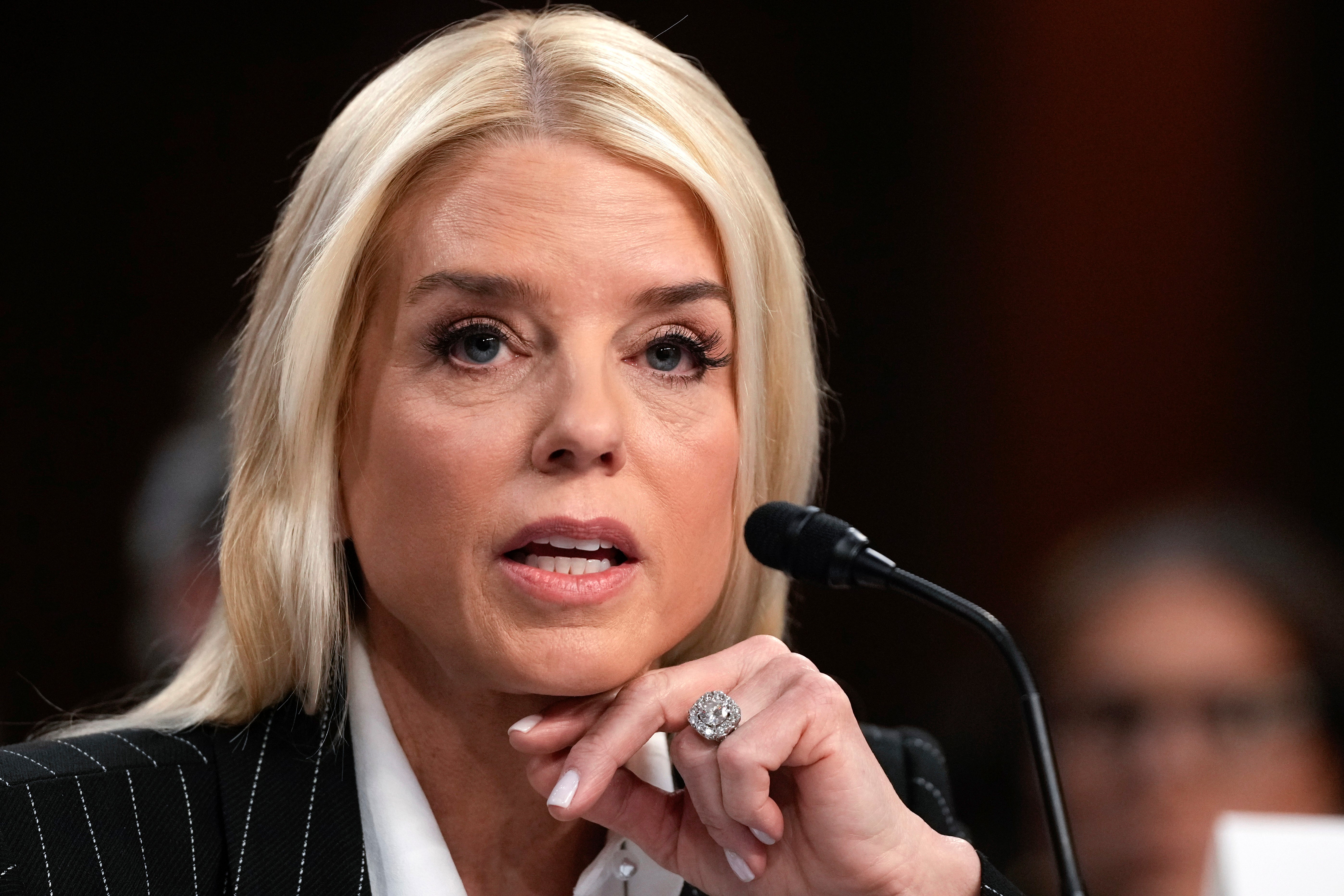 Pam Bondi testifies to the Senate Judiciary Committee on January 15 during her confirmation hearing for U.S. attorney general under Donald Trump