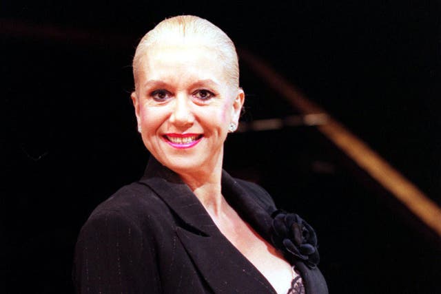 Actress Diane Langton as Mama Morton during a photocall for the hit West End musical Chicago in 1998 (PA)