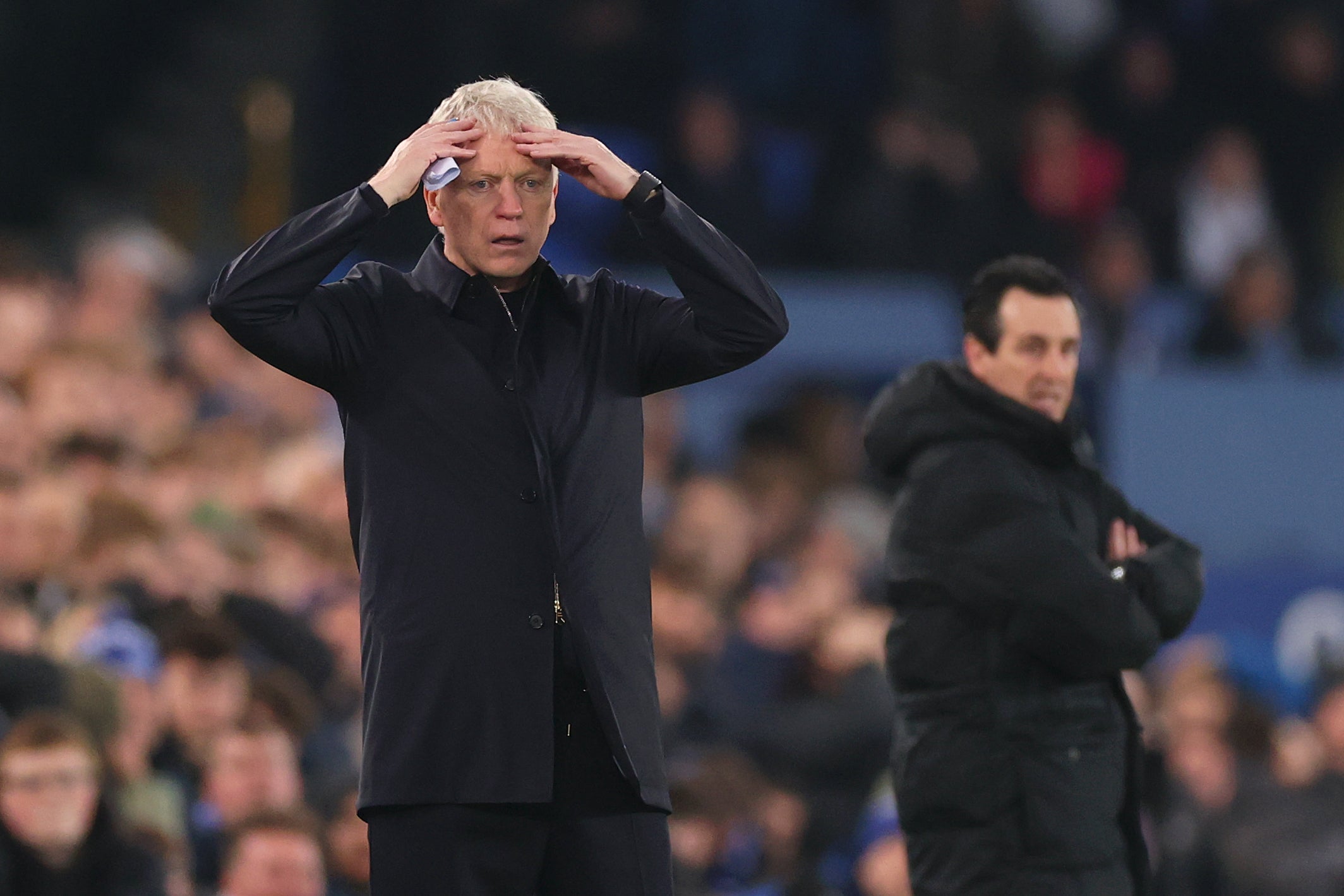 David Moyes cut a frustrated figure on the sideline at points