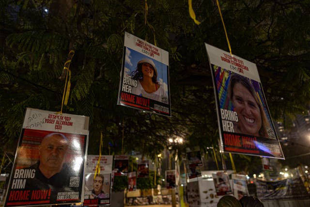 <p>Hostages Square in Tel Aviv after the ceasefire deal announcement</p>