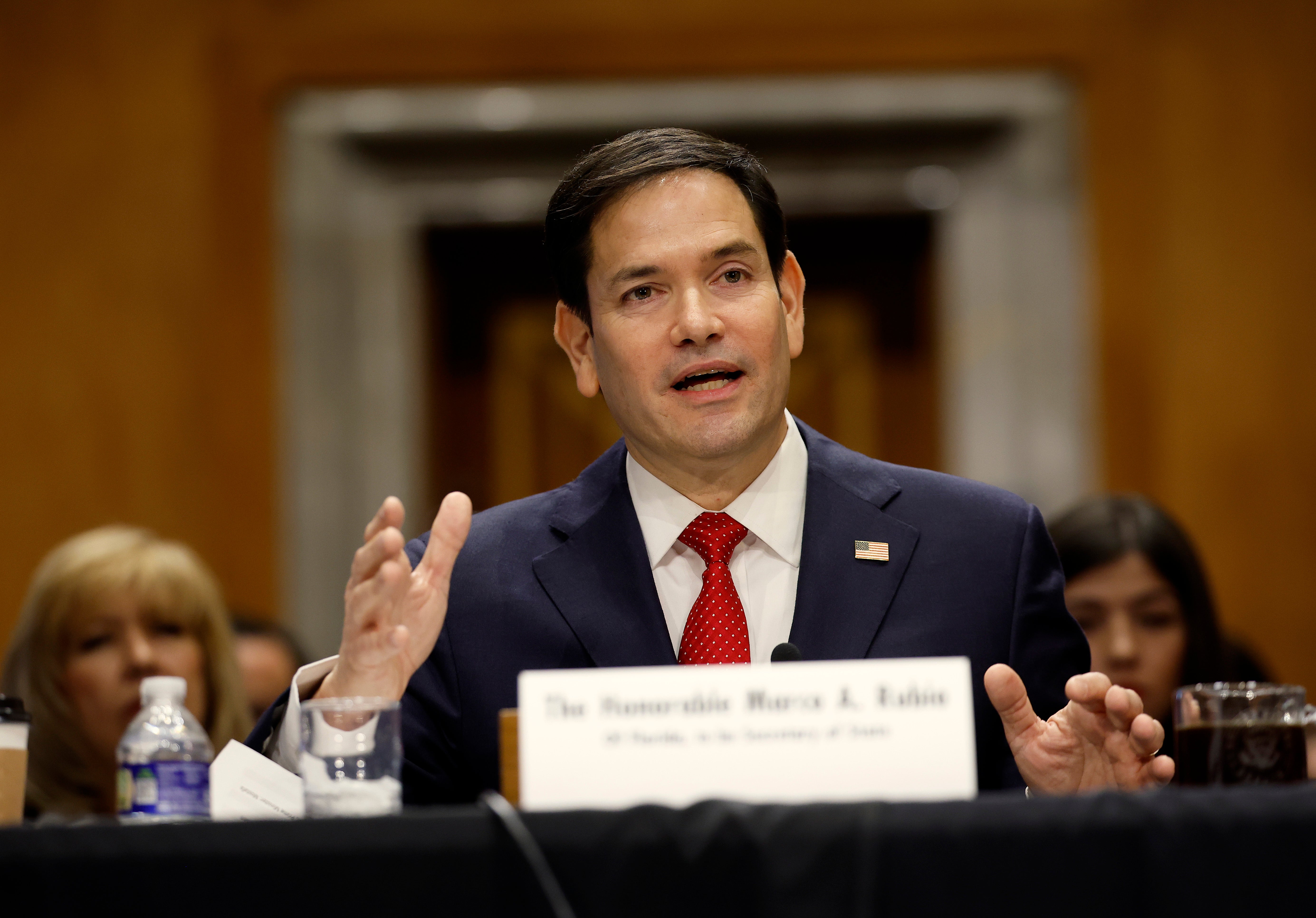 Marco Rubio testifies during his Senate Foreign Relations confirmation hearing at Dirksen Senate Office Building in Washington