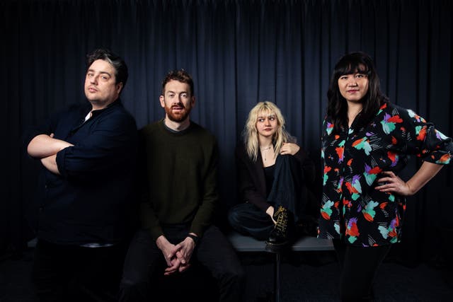 Hosts Mike Rayment, Jack Harris, Queenie Miller and Emerald Paston of In The News This Week Podcast. (Karla Gowlett/PA)