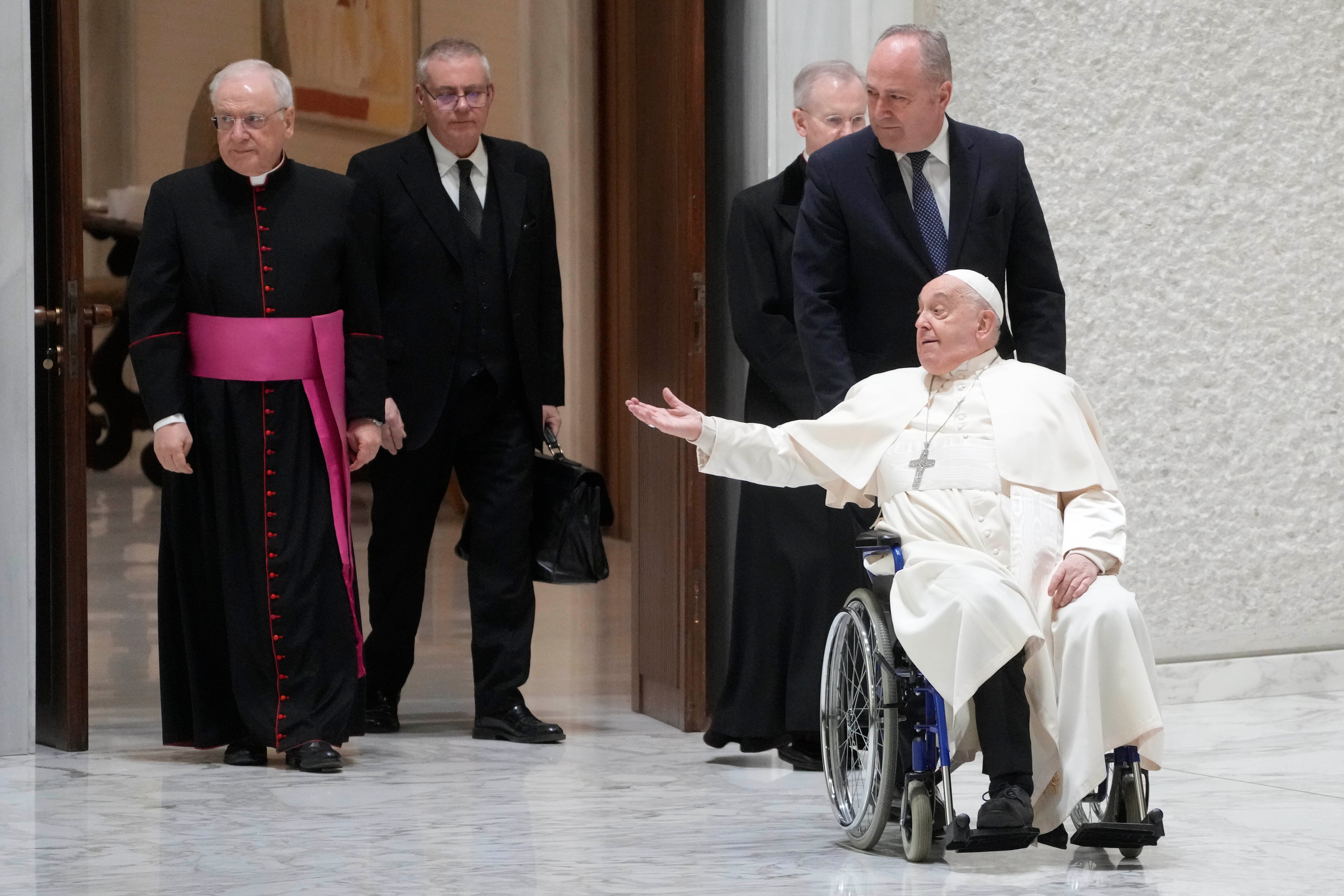 Pope falls and hurts his arm, the second time in a month that he falls