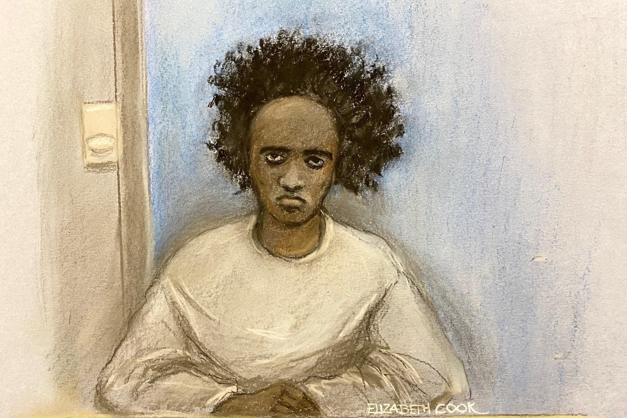 Court artist sketch by Elizabeth Cook of Southport stabbings suspect Axel Rudakubana, 18 (Elizabeth Cook/PA)