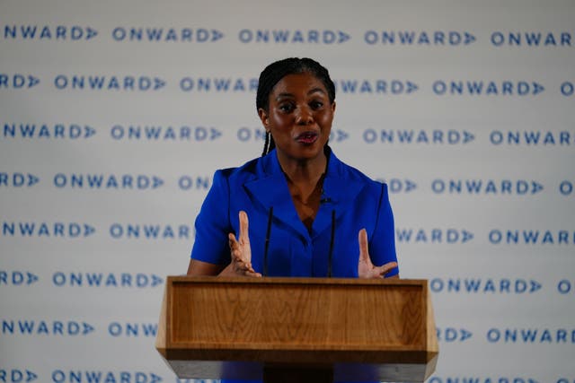 Conservative Party leader Kemi Badenoch made her first major speech of 2025 in London on Thursday (Jordan Pettitt/PA)