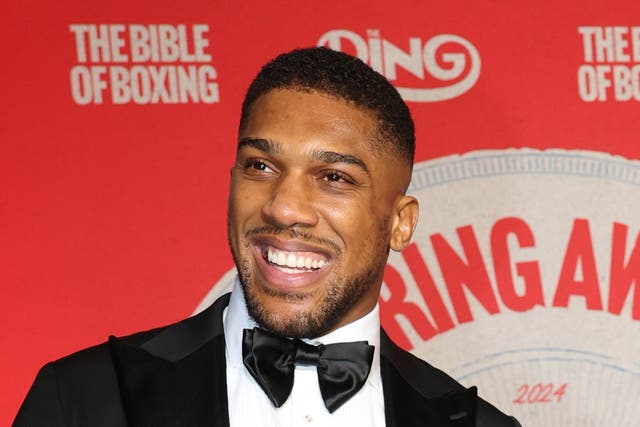 <p>Anthony Joshua at the Ring magazine awards on 11 January</p>