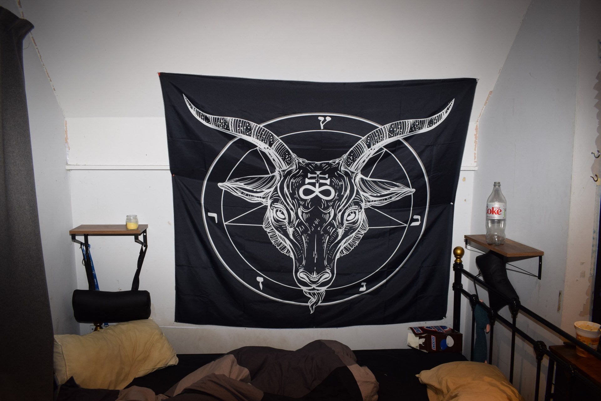 A flag related to satanism was found in Finnigan’s bedroom