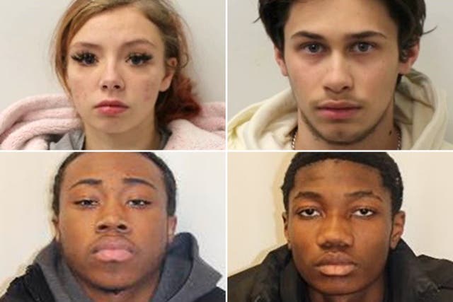 <p>A gang of youths who stabbed, punched and kicked a teenager in a transphobic attack have been jailed </p>