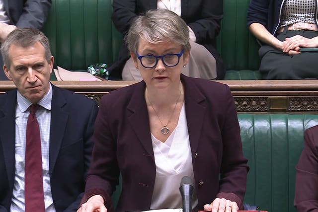 Home Secretary Yvette Cooper addresses the House of Commons on child abuse and grooming (House of Commons/UK Parliament/PA)