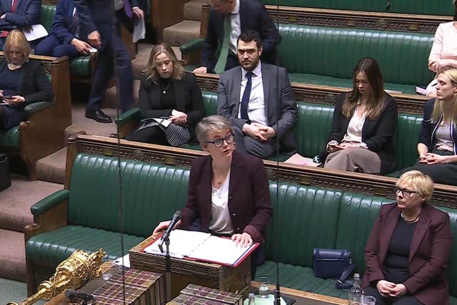 Screen grab of Home Secretary Yvette Cooper giving a statement in the House of Commons (House of Commons/UK Parliament/PA)