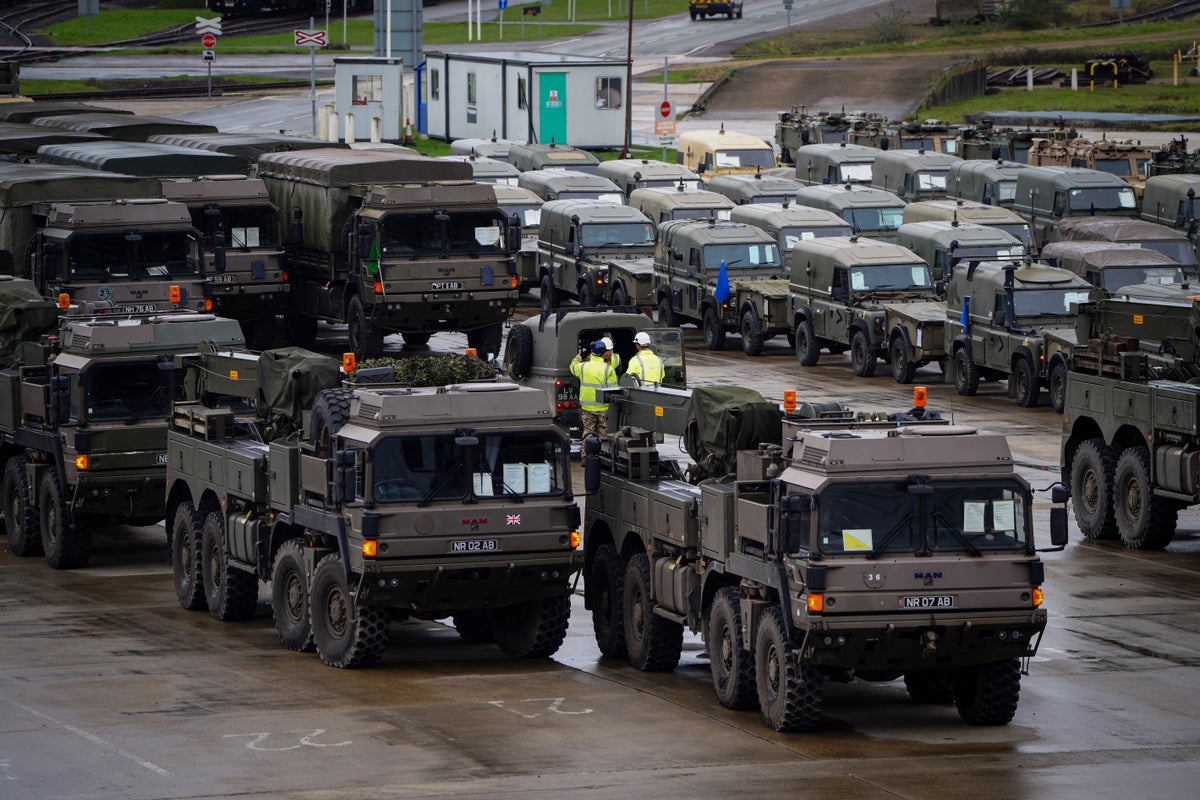Army loads hundreds of vehicles on to ships ahead of major Nato exercise |  The Independent