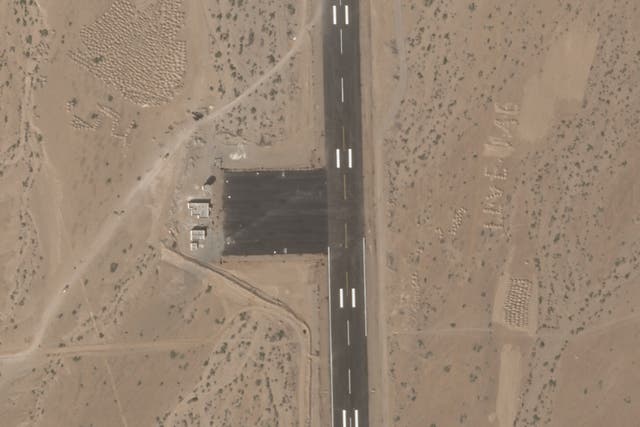 <p>This satellite photo shows the airstrip on Abd al-Kuri Island in Yemen</p>