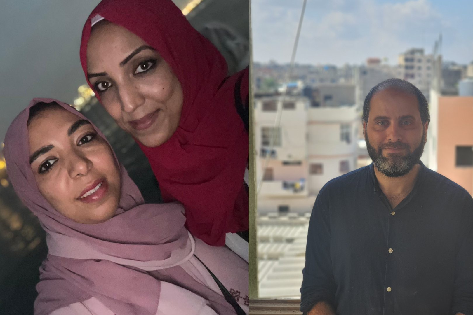 Wafaa Shamallakh (left) and her sister and Mohammed Ghalayini (right) (Wafaa Shamallakh/ Mohammed Ghalayini/ PA)