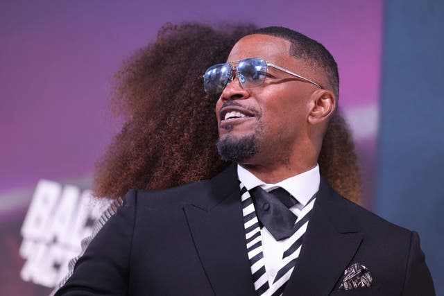 <p>Jamie Foxx on the red carpet for the special screening of “Back in Action”</p>