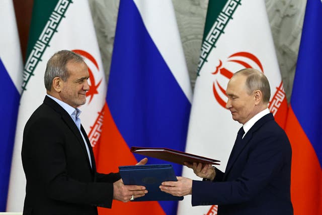 <p>Putin and Pezeshkian signed a strategic partnership in January</p>