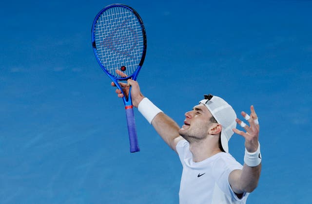 <p>A relieved Jack Draper after his five-set epic in Melbourne </p>