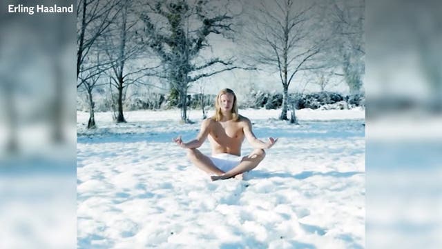 <p>Erling Haaland's bizarre topless reveal of Manchester City contract extension.</p>