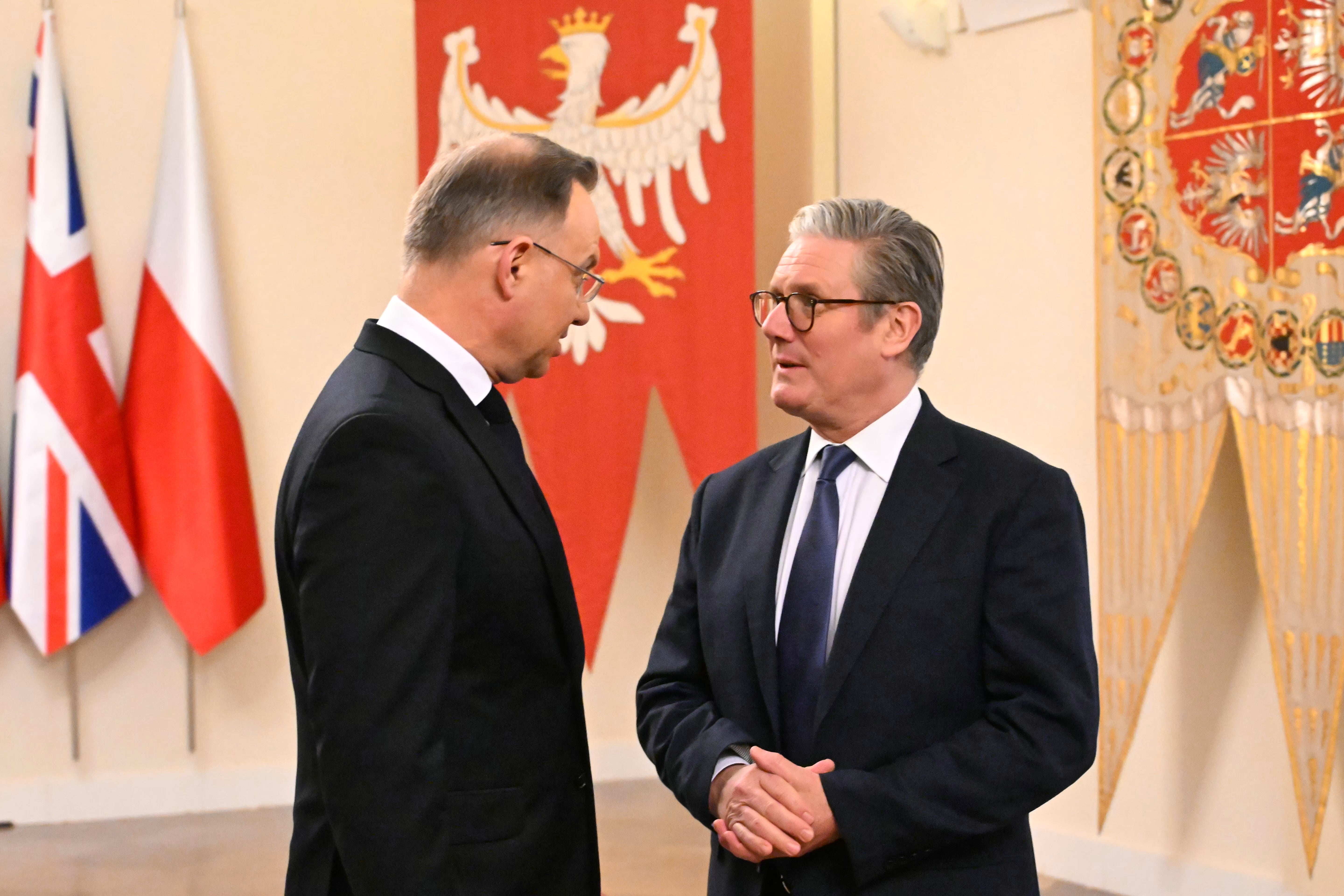 Sir Keir also met Poland’s president Andrzej Duda at the Presidential Palace in Warsaw