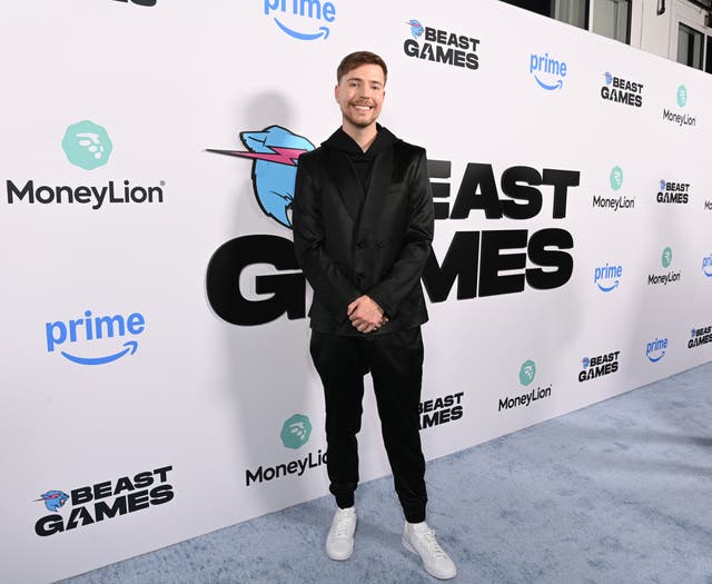 MrBeast attends as MrBeast celebrates the premiere of the new Prime Video Competition Series âBeast Gamesâ at a content creator special screening on December 18, 2024 in Santa Monica, California. 