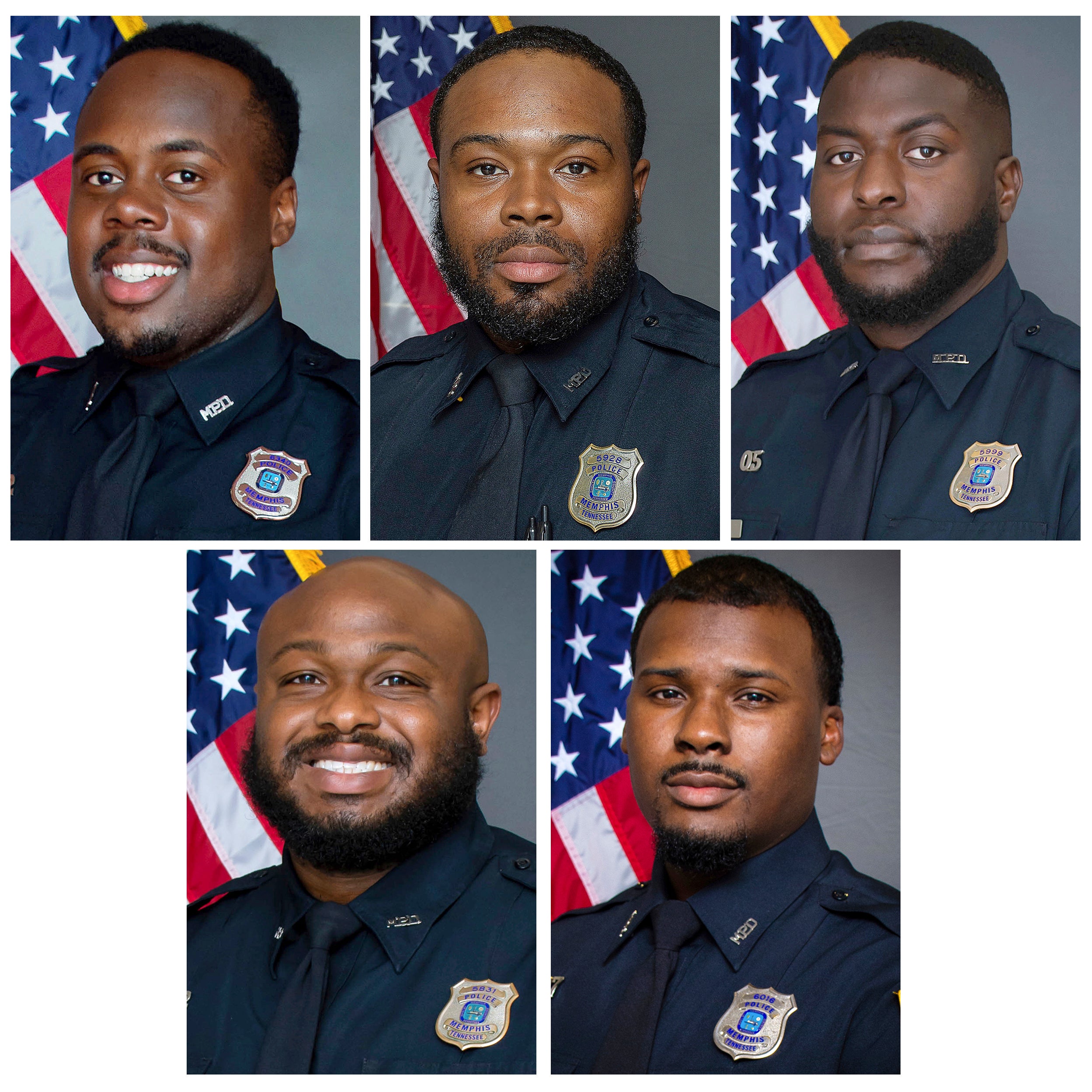 Top row from left to right: Tadarrius Bean, Demetrius Haley, Emmitt Martin III. Bottom row from left to right: Desmond Mills Jr and Justin Smith