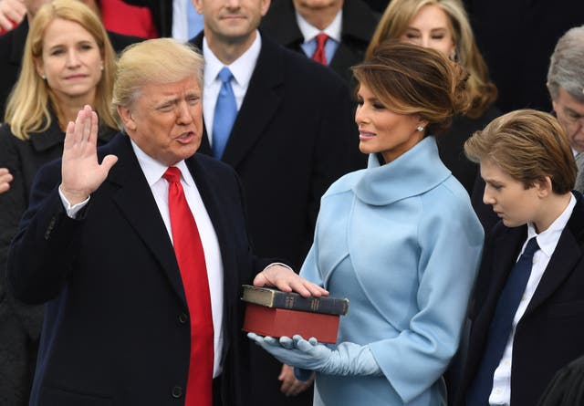 <p>Trump’s first inauguration in 2017. ‘In the first term everybody was fighting me. In this term, everybody wants to be my friend.’ </p>