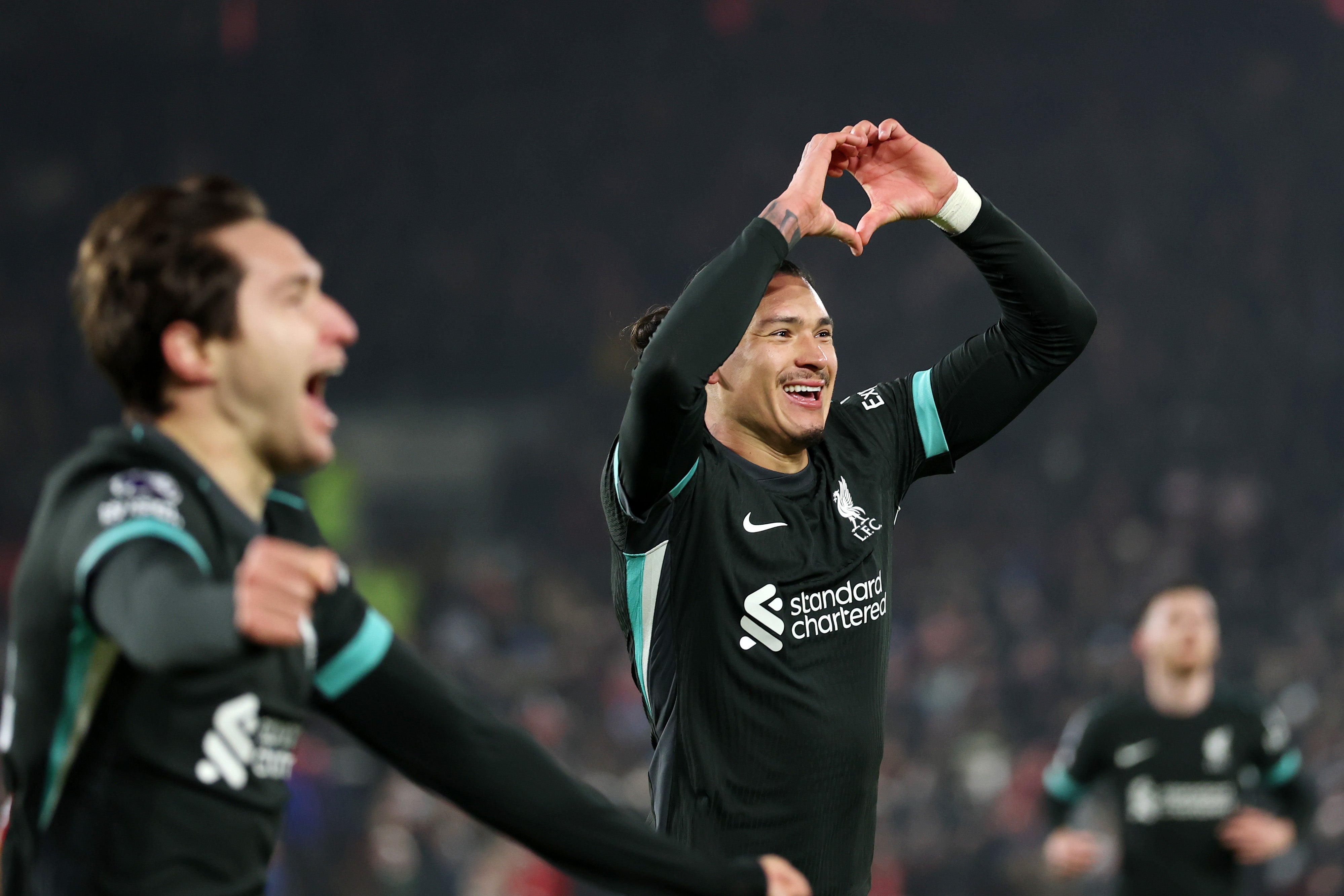 <p>Darwin Nunez struck twice in the final moments to snatch victory</p>