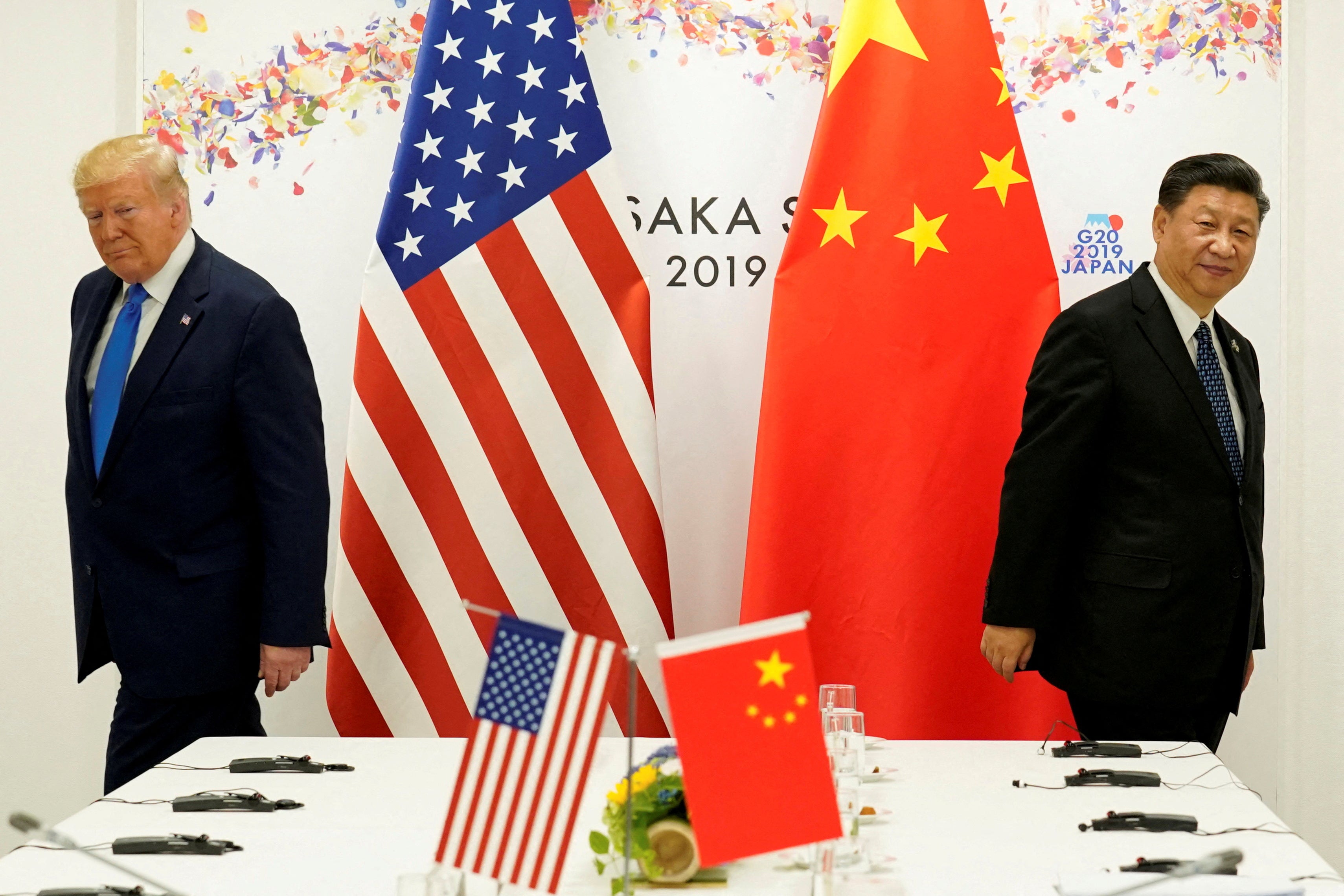 Trump and Xi at a G20 summit in Osaka, Japan in 2019