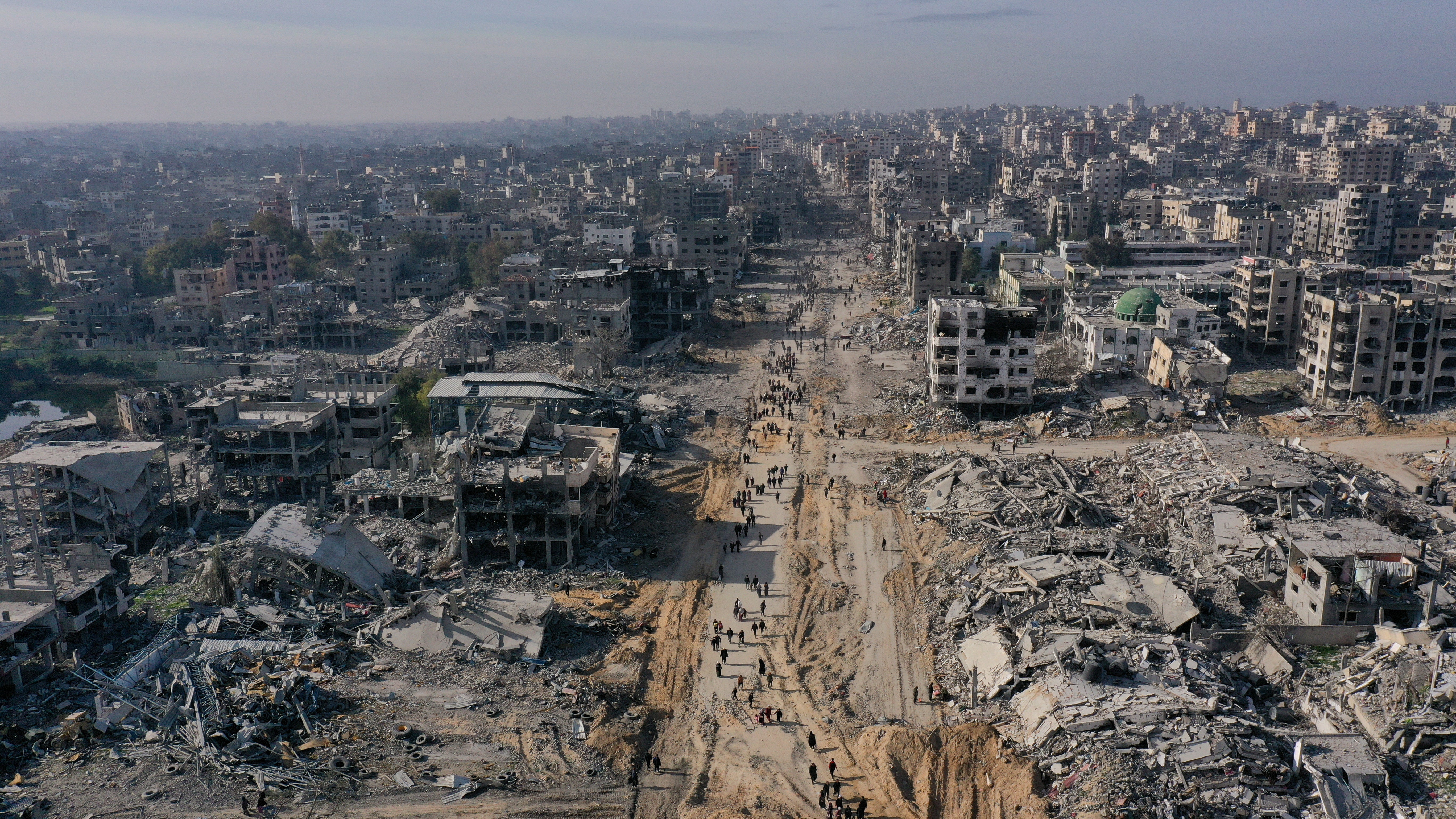 Much of Gaza has been reduced to rubble with the majority of the population displaced