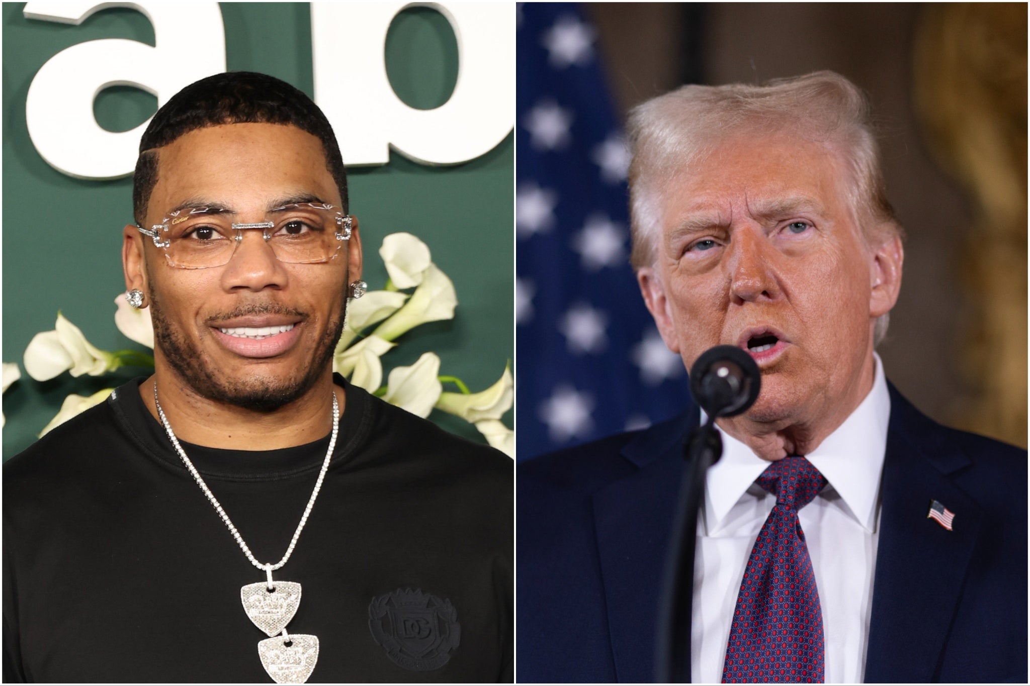 Nelly (left) said it was an ‘honor’ to perform for Donald Trump