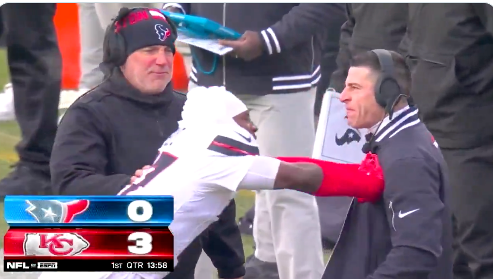 Boyd pushed the coach after receiving a penalty for throwing his helmet in the first quarter