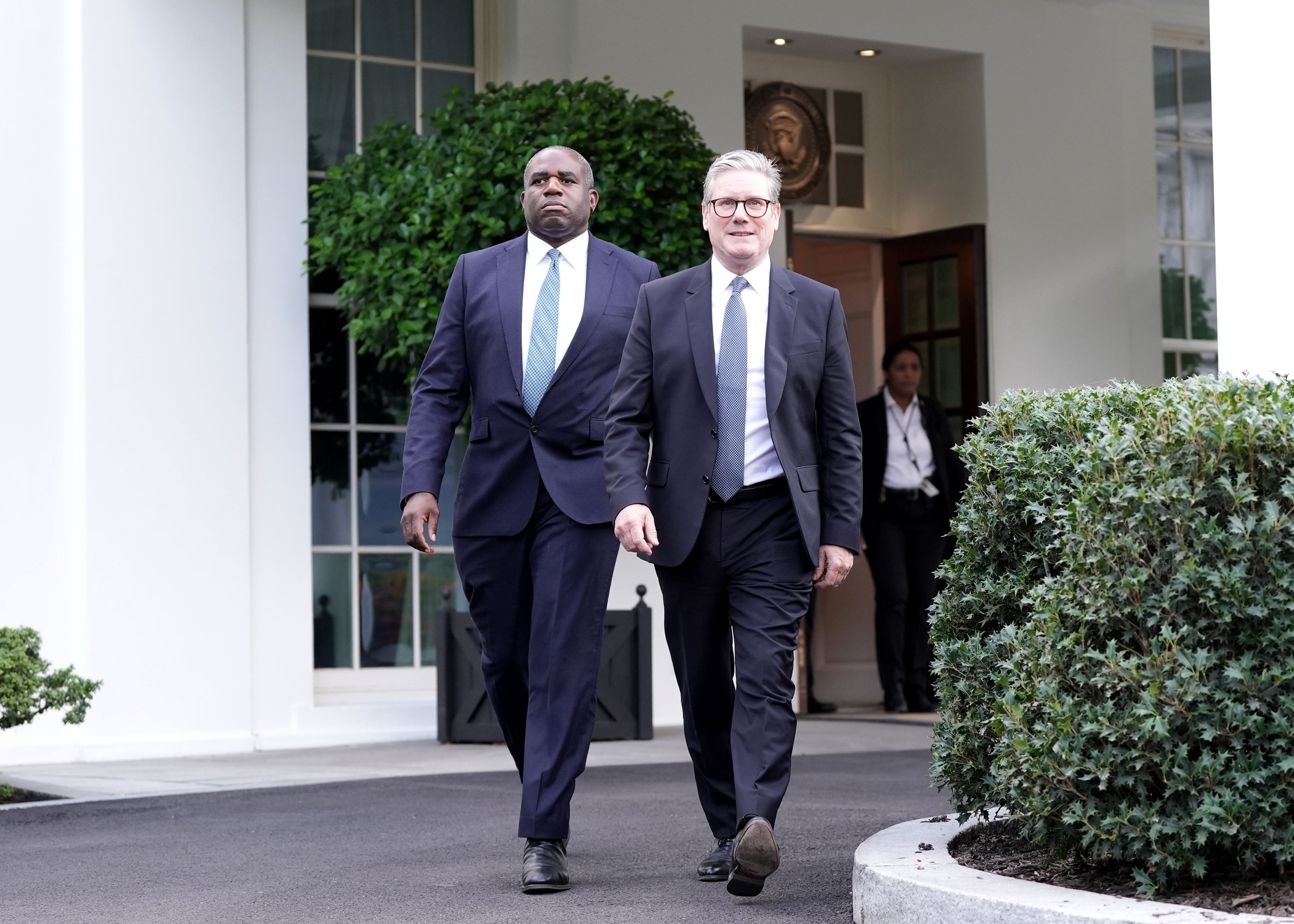 Prime Minister Sir Keir Starmer and Foreign Secretary David Lammy at the White House in September 2024 following talks with Joe Biden (Stefan Rousseau/PA)