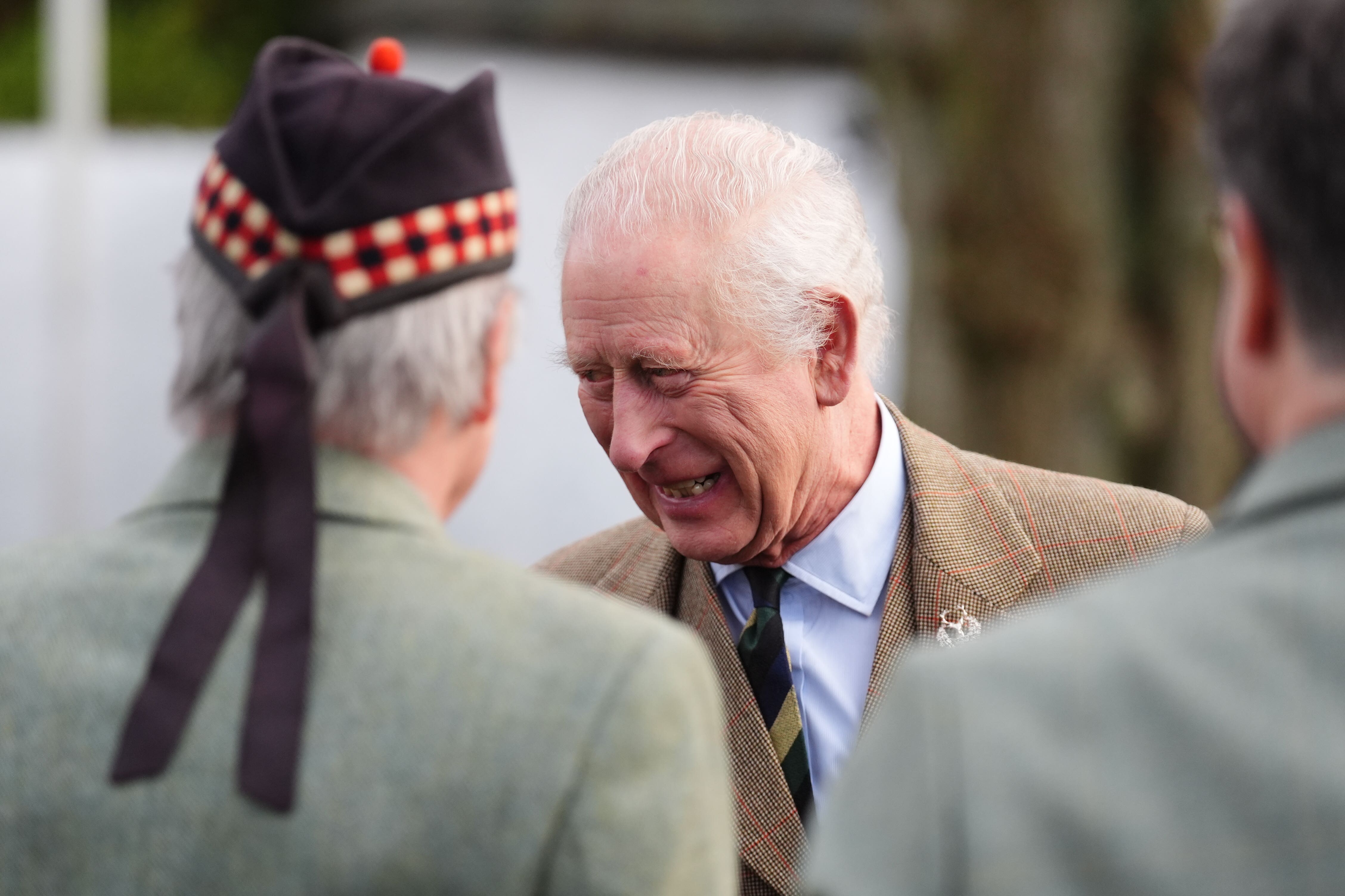 The King during a visit to the Gordon Highlanders Museum in Aberdeen (Andrew Milligan/PA)