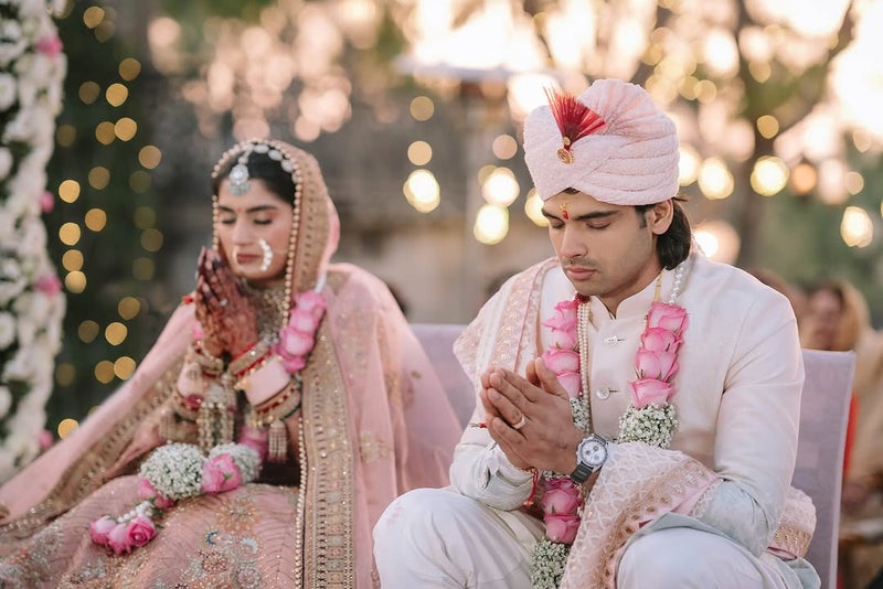 Indian Olympic star Neeraj Chopra shares photos from wedding to tennis player Himani Mor