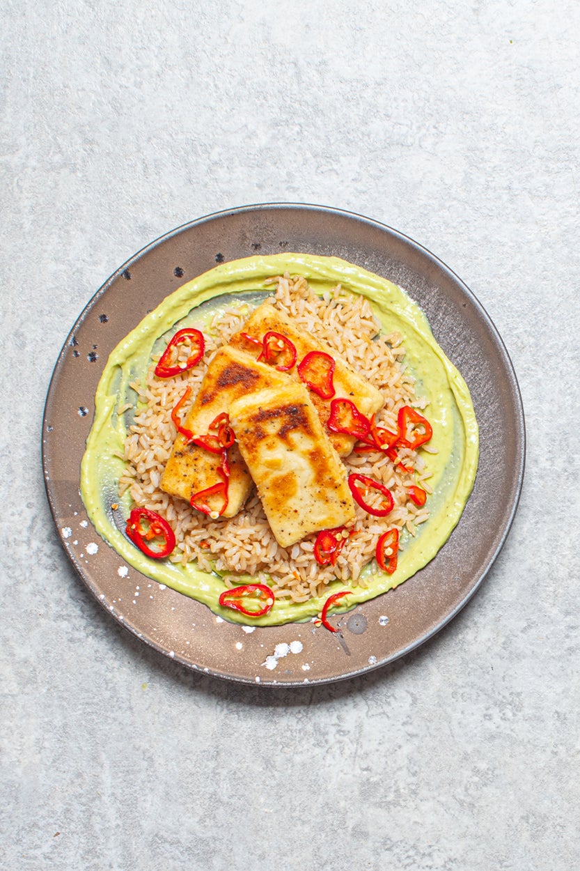 Crispy tofu, zingy avocado dressing, and a touch of chilli heat – this dish is quick to make but big on satisfaction