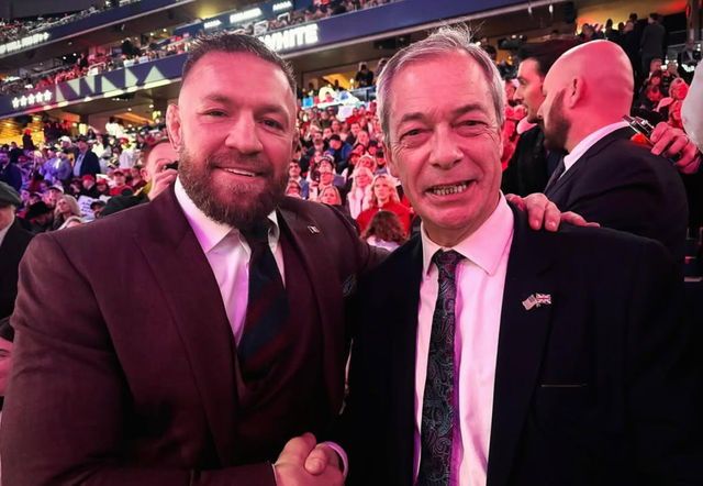 <p>Nigel Farage with Conor McGregor in Washington</p>