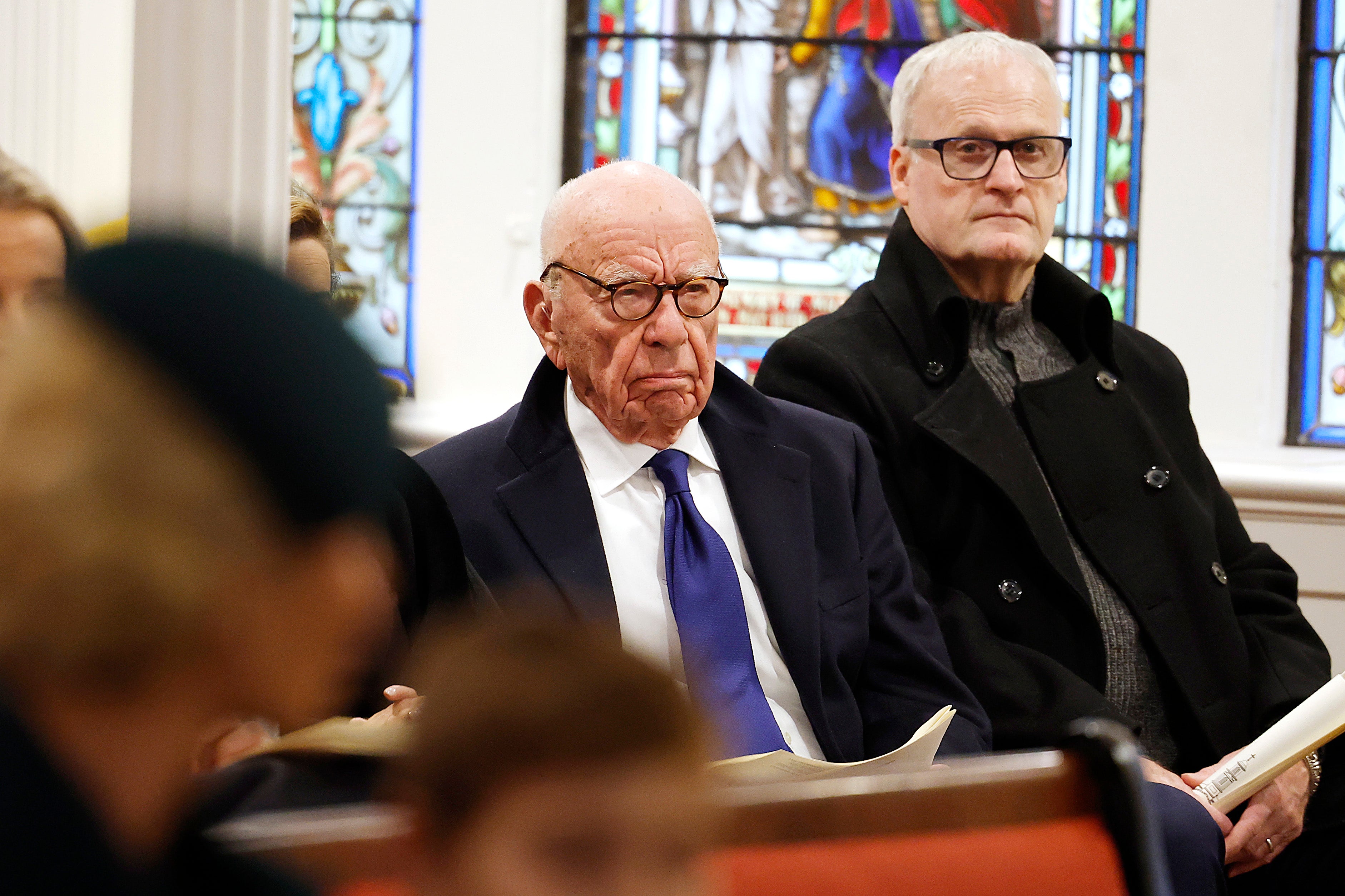 Former Executive Chairman of Fox Corp Rupert Murdoch attends services at St. John's Church in Washington, D.C.