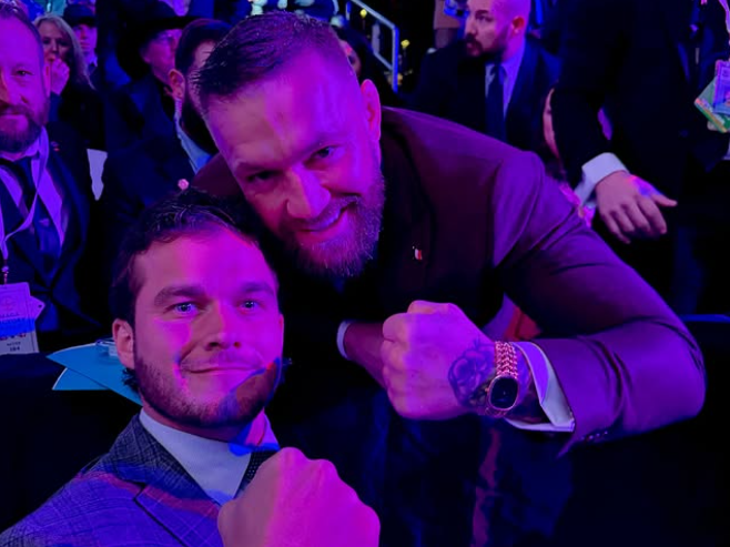 Conor McGregor poses with former Republican congressman Madison Cawthorn