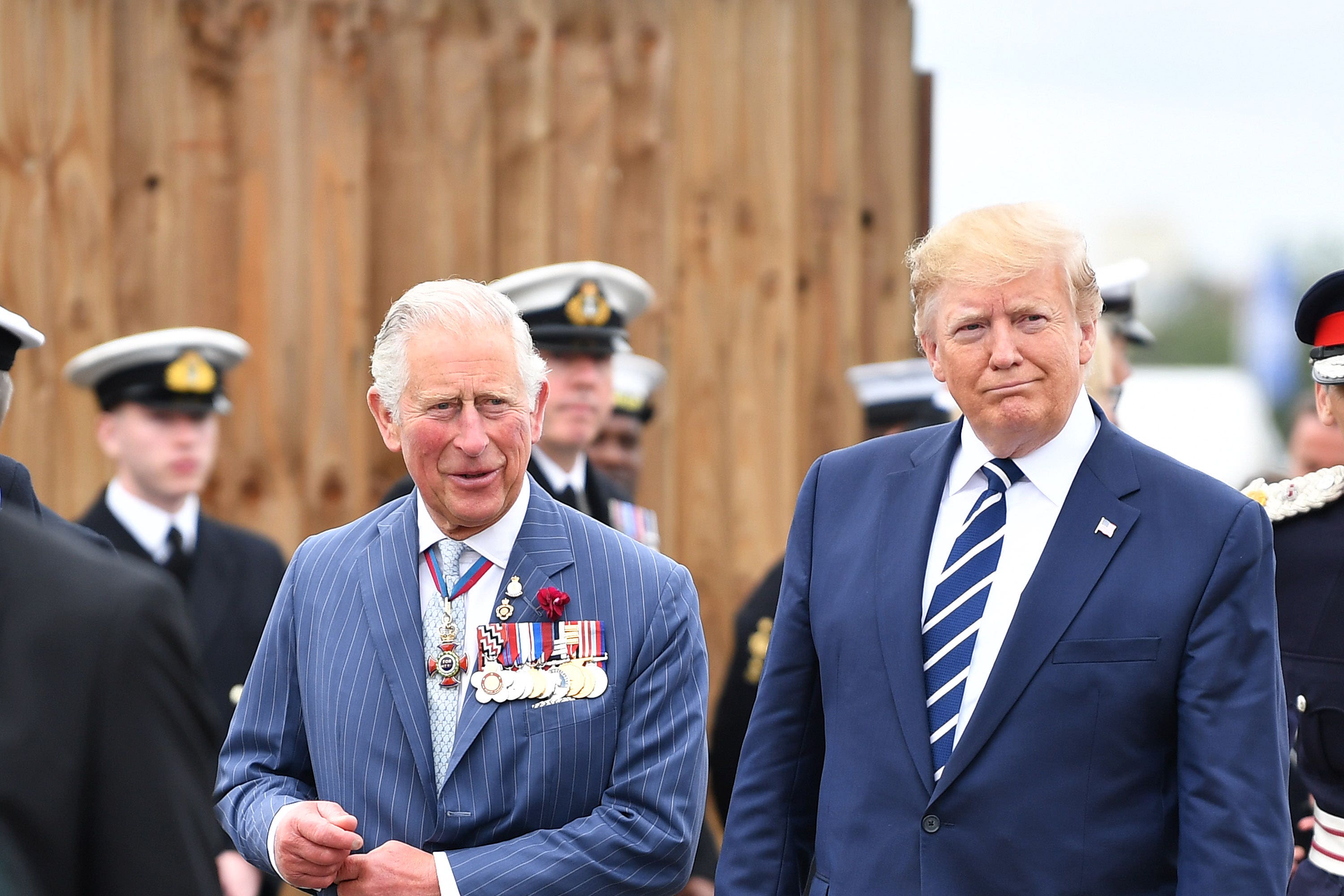 The then-Prince of Wales and US President Donald Trump during commemorations for the 75th Anniversary of the D-Day landings in 2019 (Jeff J Mitchell/PA)